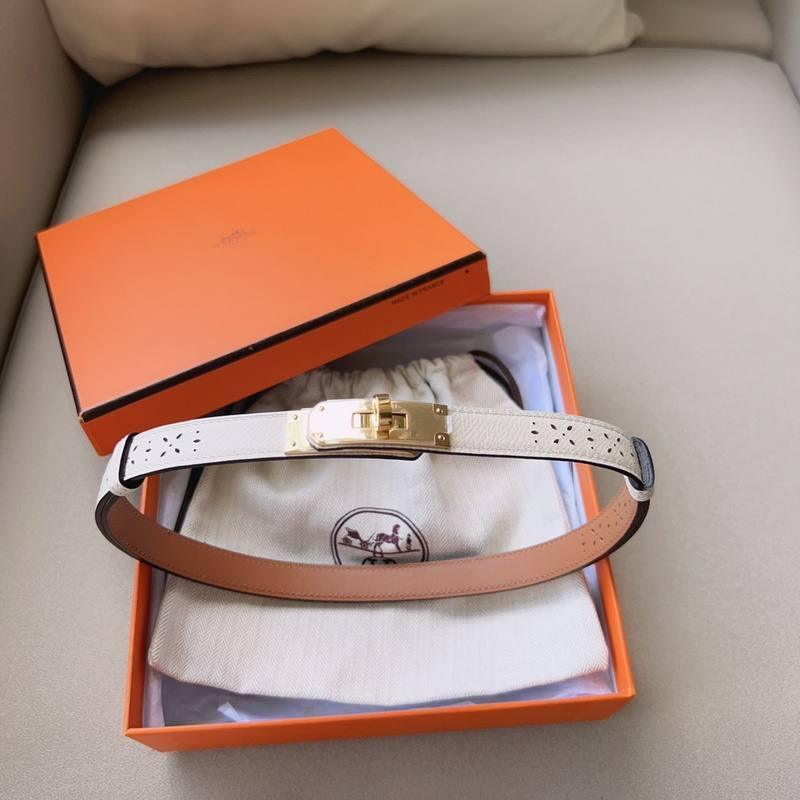 Hermes Men Gold Buckle Belt 'White' Banlieue91