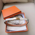 Hermes Men Gold Buckle Belt 'White' Banlieue91