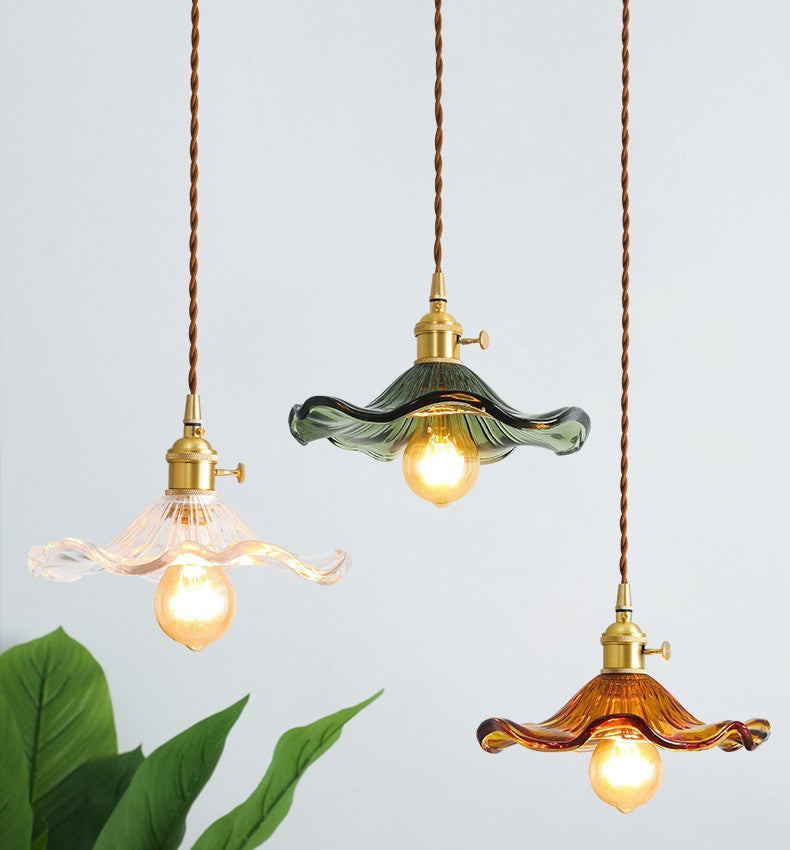 Brass Nordic Japanese Style Simple Niche Glass Chandelier