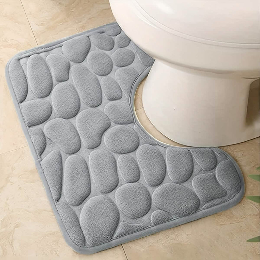 Ultra-Soft Memory Foam Bath Mat – Non-Slip, Absorbent (Gray Hexagon) DailySale