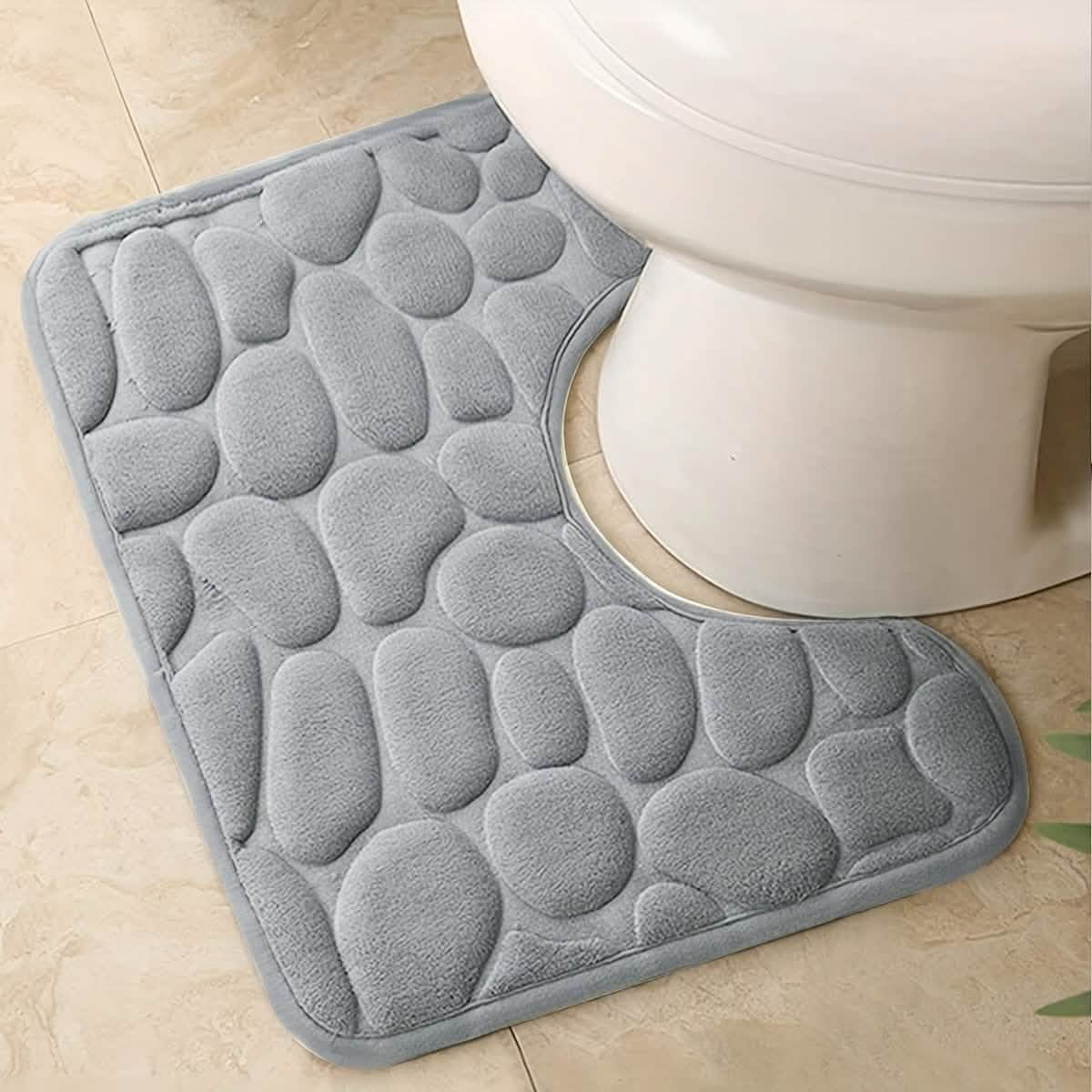 Ultra-Soft Memory Foam Bath Mat – Non-Slip, Absorbent (Gray Hexagon) DailySale