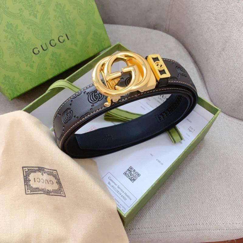 GUCCI Embellished coated-canvas and leather belt 'Black' Banlieue91