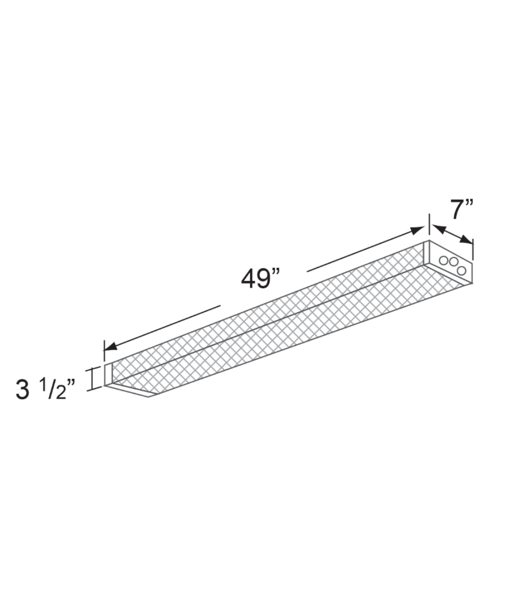 49"W Prismatic Wraparound 1-Light Integrated LED Light LightStrip Ceiling Light Fixture by RP Lighting LampsUSA