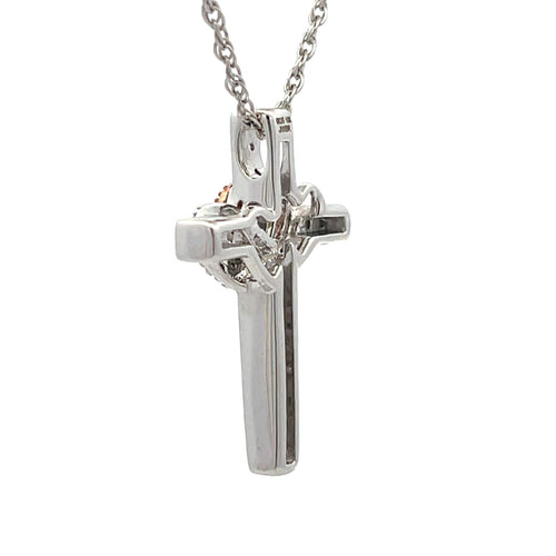 .11ct Cross Religious Pendant Sterling Silver 10KT Gold Bids.com