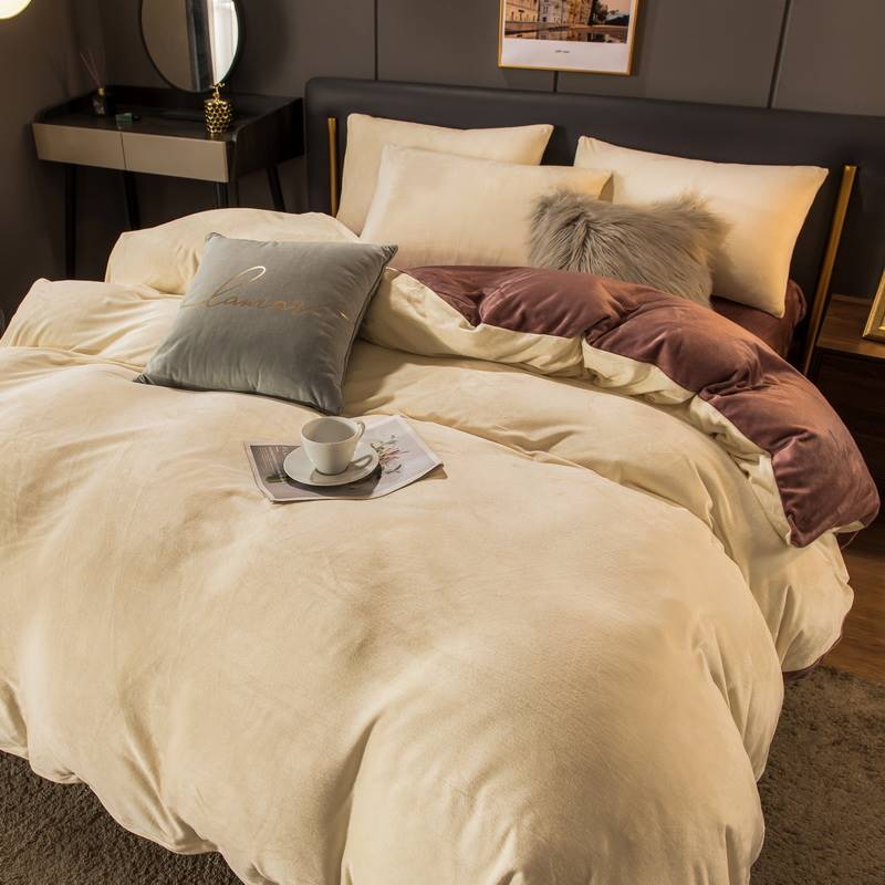 Double Bed Surface Plus Flange Flannel Product Three Thick Bed Sets FLIPSTYLEZLLC