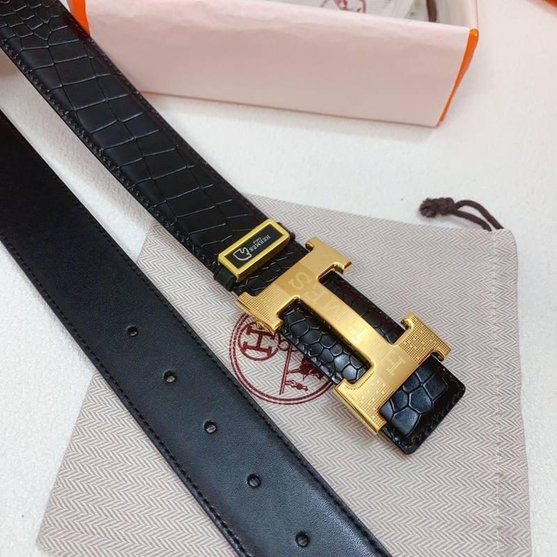 Hermes Men Gold Buckle Belt 'Black' Banlieue91