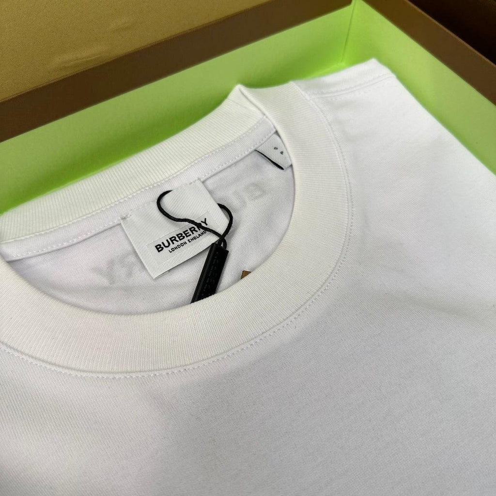 Burberry T-Shirt Without Collar 'White & Beige' Banlieue91
