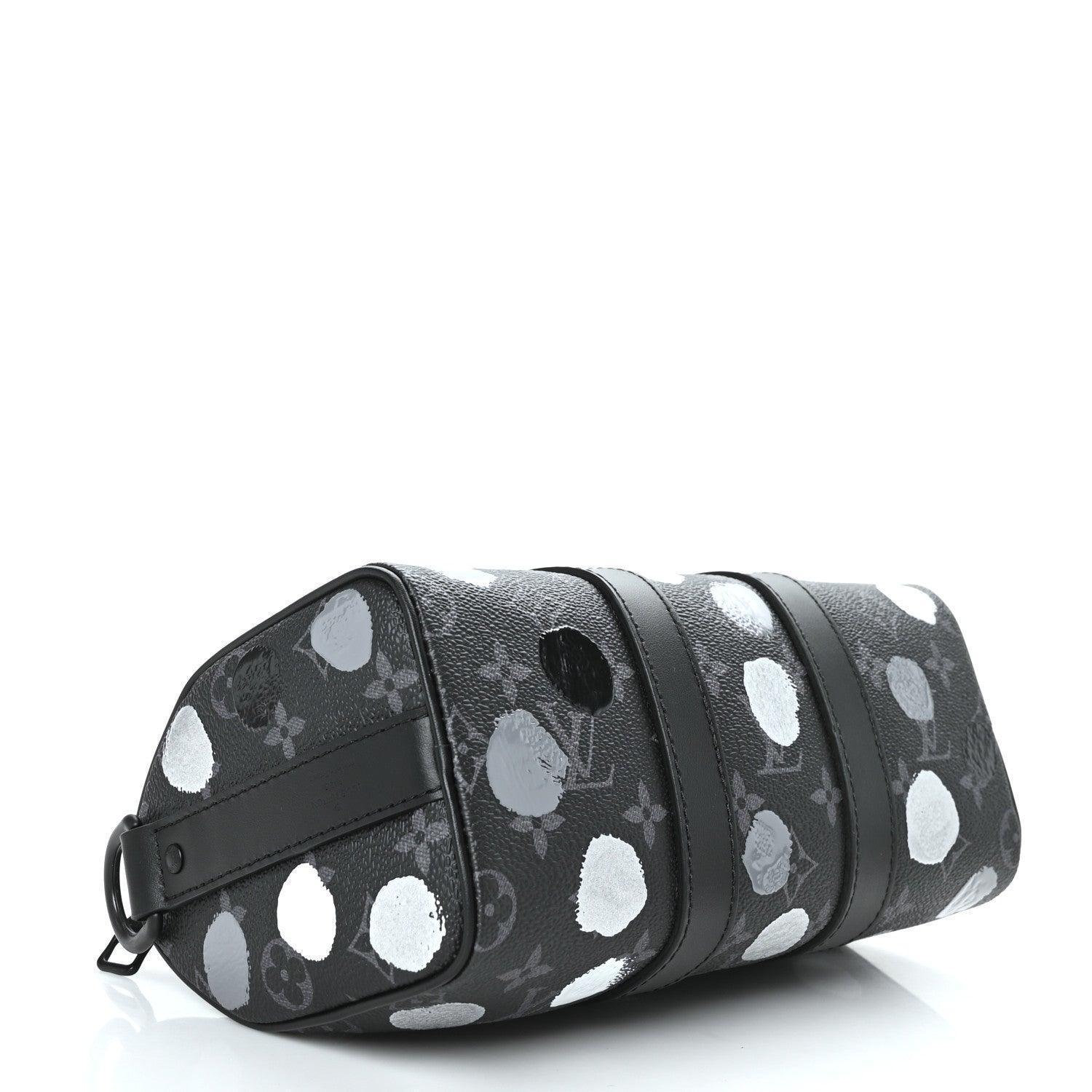 Louis Vuitton LV X YK Monogram Eclipse Keepall Bandouliere 25 Black Silver Banlieue91