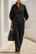 Women’s Casual Shirt and Full-Length Pants Set FitiqueFit
