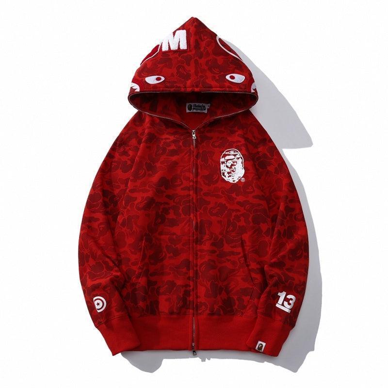 BAPE OG Camo Shark Full Zip-Up Hoodie A Bathing Ape 'Red' Banlieue91