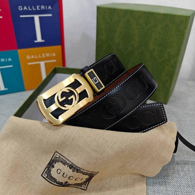 GUCCI Embellished coated-canvas and leather belt 'Black' Banlieue91