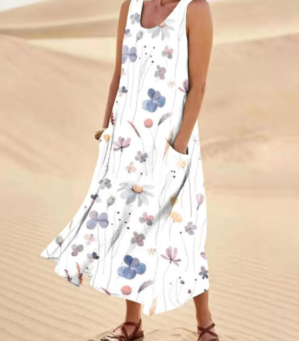 Women's Elegant Floral Print Two-Piece Set – Round Neck Top & Pants FitiqueFit