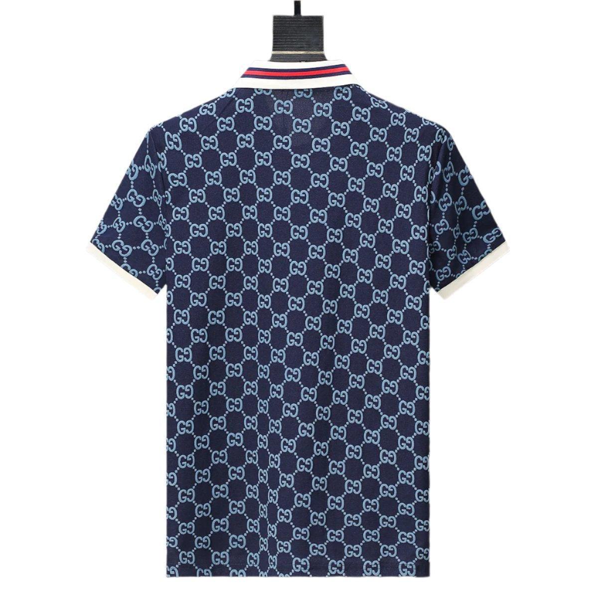 Gucci Blue T-shirt with a collar Banlieue91
