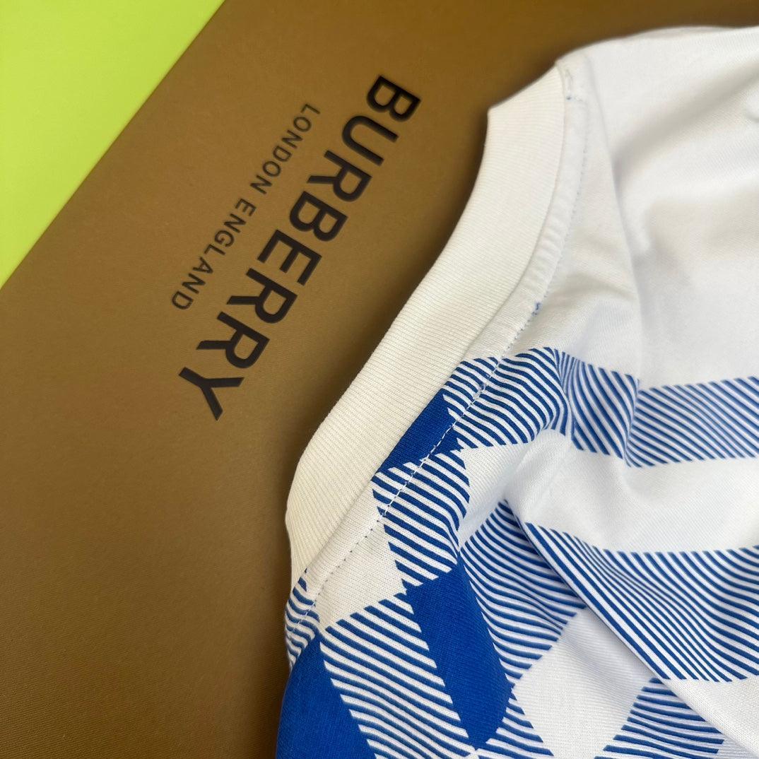 Burberry T-Shirt Without Collar 'Blue & White' Banlieue91