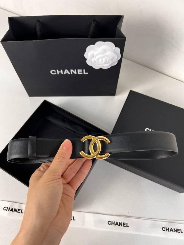 Chanel Leather Women’s Belt 'Black/Gold' Banlieue91