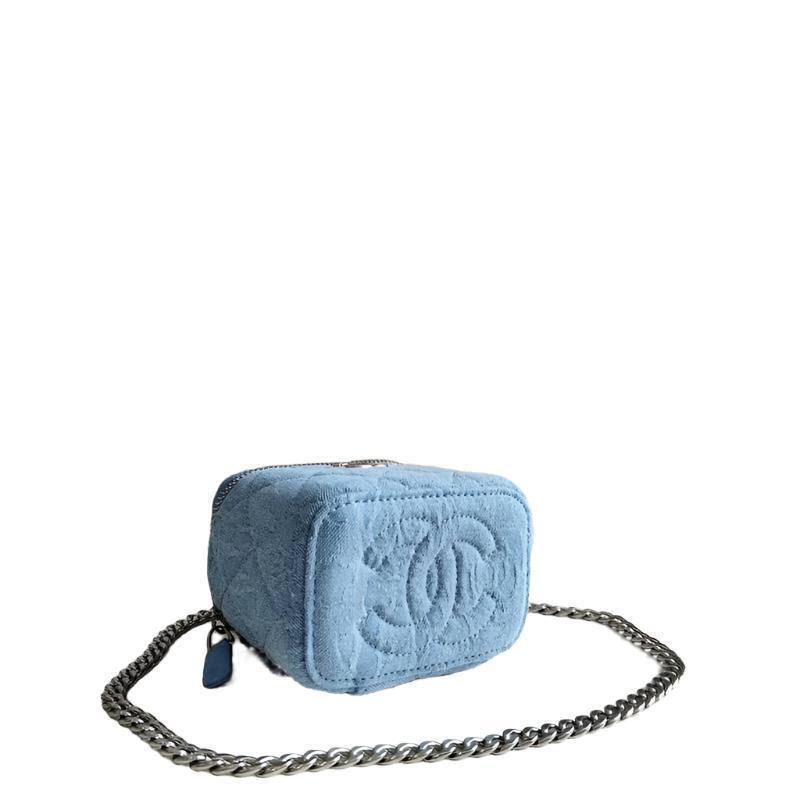Chanel coco love long vanity case denim Camelia blue SHW Banlieue91