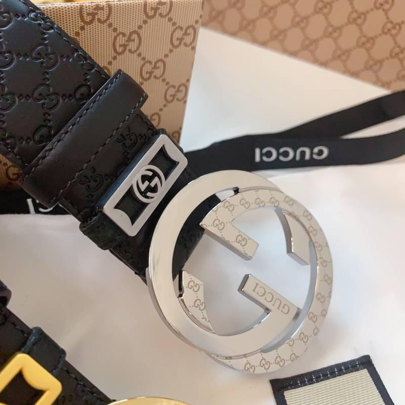 GUCCI Embellished coated-canvas and leather belt 'Black' Banlieue91