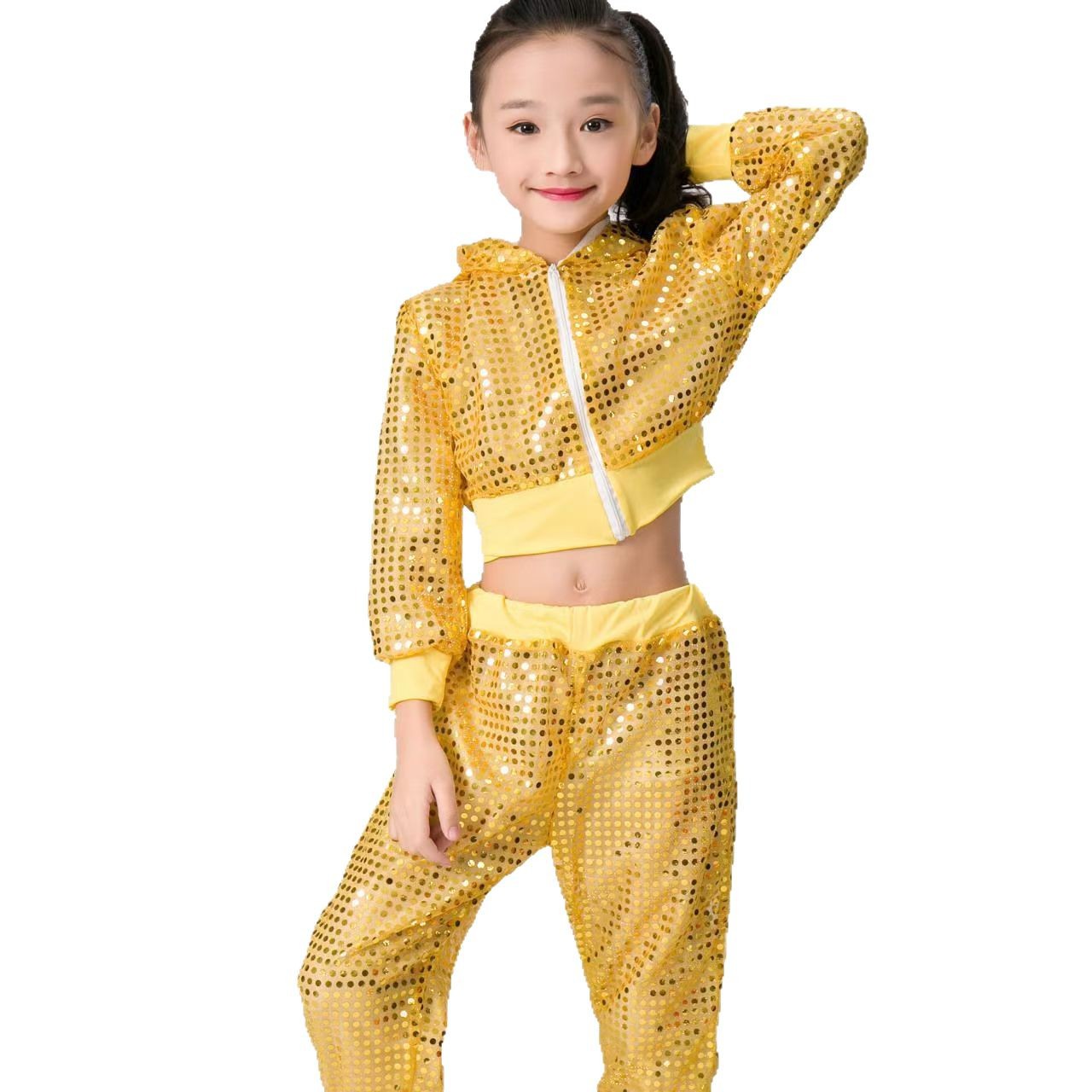 Childrens Sequined Hip-hop Street Dance Performance Cheerleading Team Sportswear Baby Joy