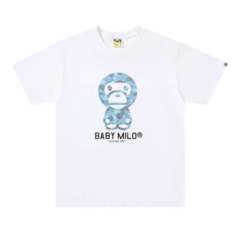 Bathing Ape White Baby Milo T-Shirt without Collar Banlieue91