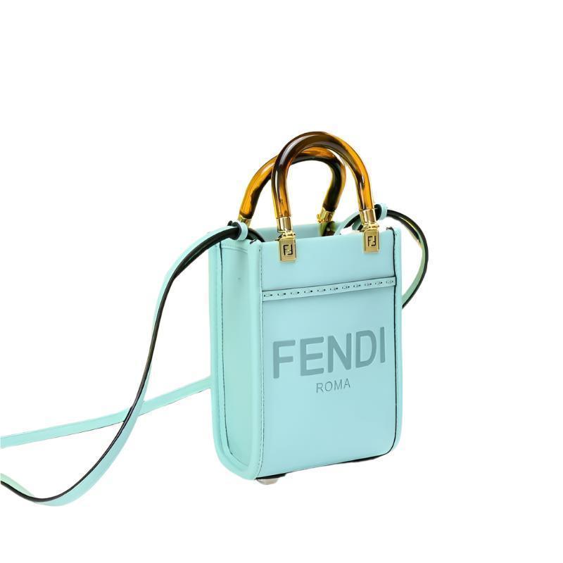 Fendi  Vitello King Plexiglass Logo Embossed Mini Fendi Sunshine Shopper Tote Banlieue91