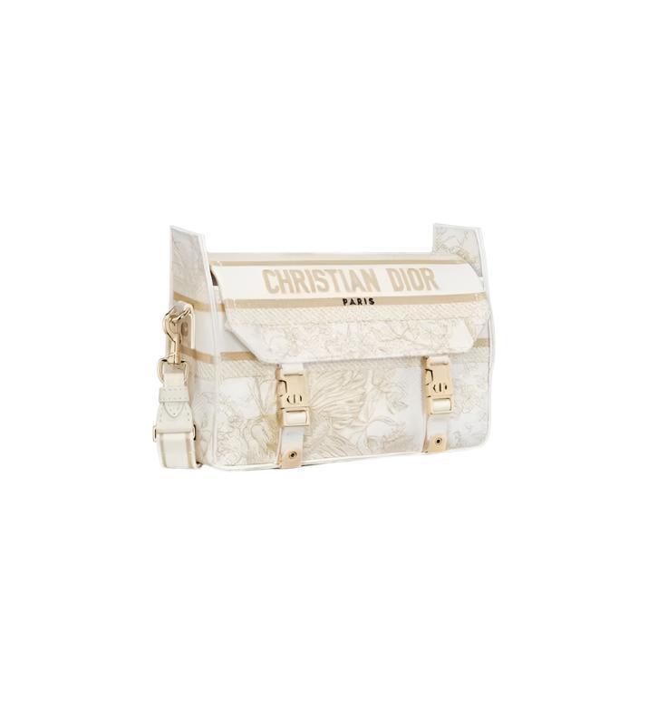 Christian Dior Canvas Diorcamp Messenger in White Gold Banlieue91