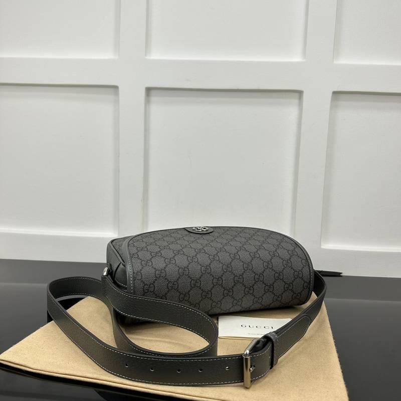 Gucci GG Supreme Monogram Textured Dollar Calfskin Ophidia Flap Shoulder Bag Banlieue91