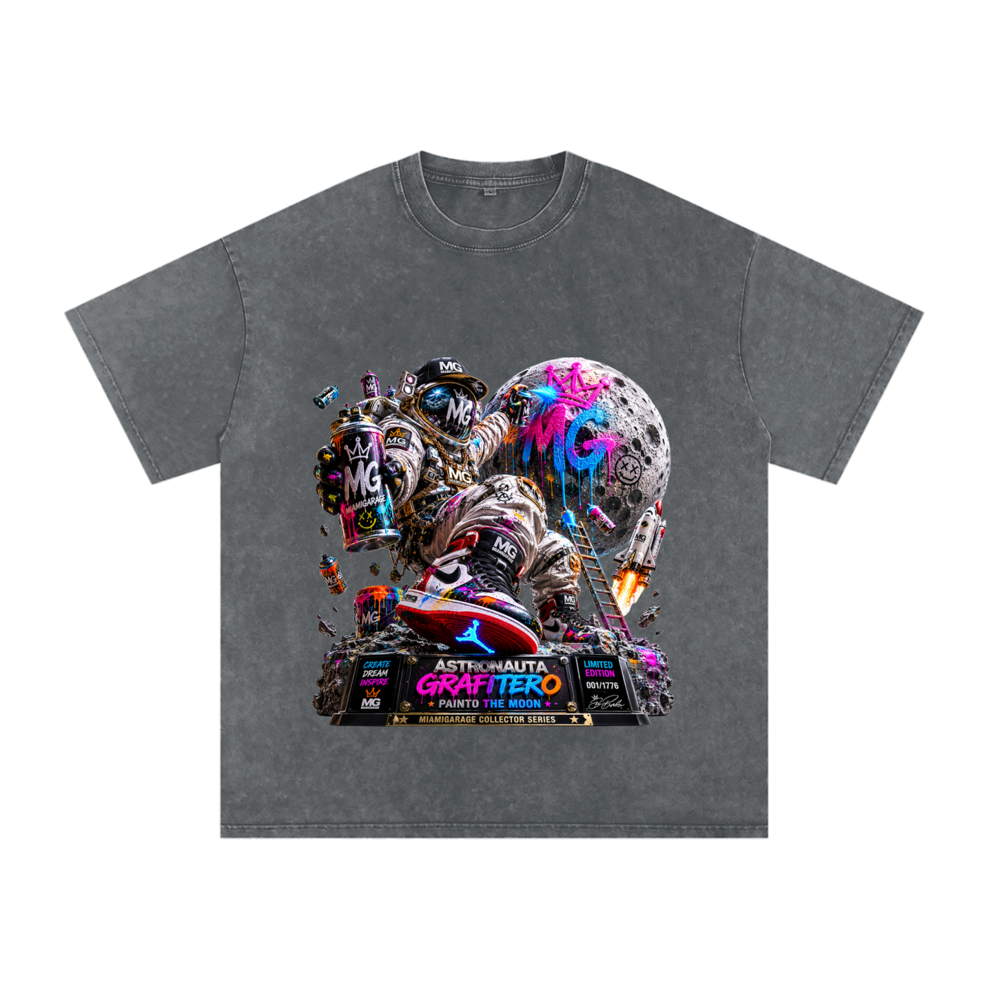 Snow Washed Oversized Cotton T-Shirt