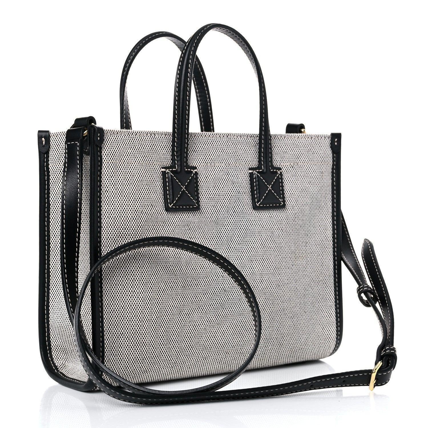 Burberry Canvas Smooth Calfskin Mini Two Tone Freya Tote Banlieue91