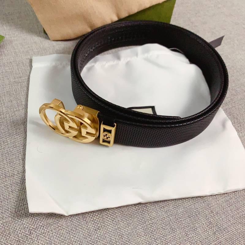 GUCCI Embellished coated-canvas and leather belt 'Black' Banlieue91