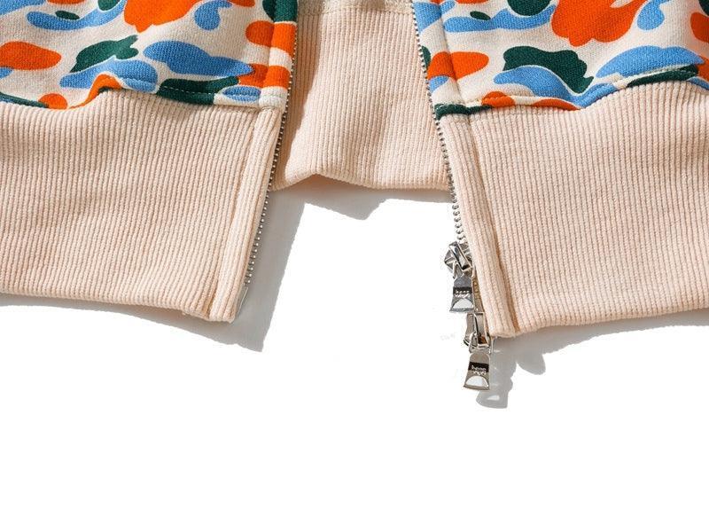 BAPE Camo Shark Full Zip Hoodie Purple Yellow Blue Banlieue91
