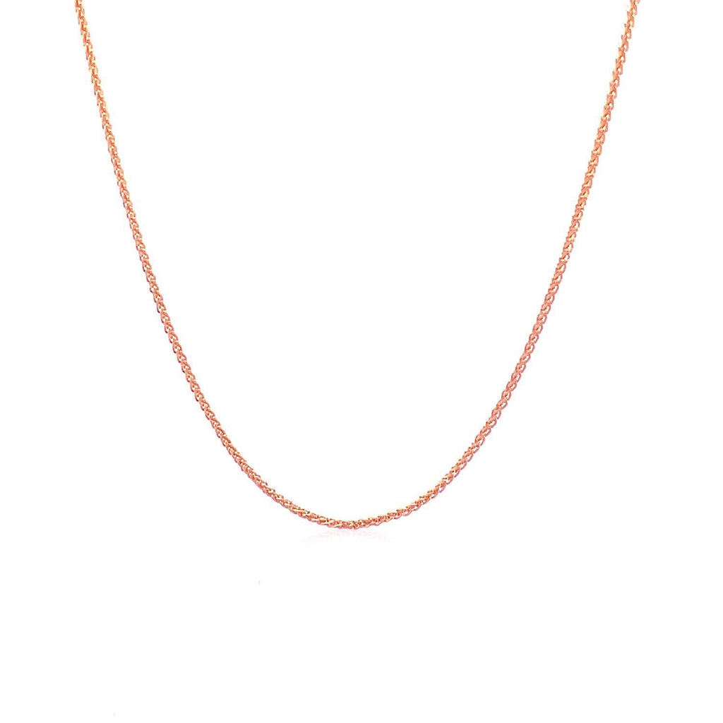 14k Rose Gold Round Wheat Chain (1.00 mm) Bids.com