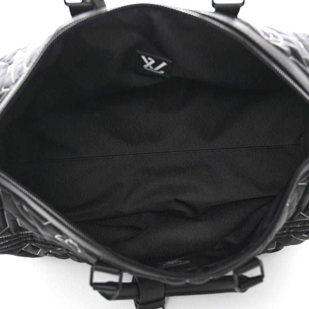 Louis Vuitton Nylon Embroidered Keepall Bandouliere 50 Black Banlieue91