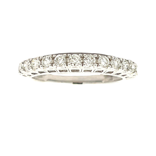 .50ct Diamond Wedding Band Ring 14KT White Gold Bids.com
