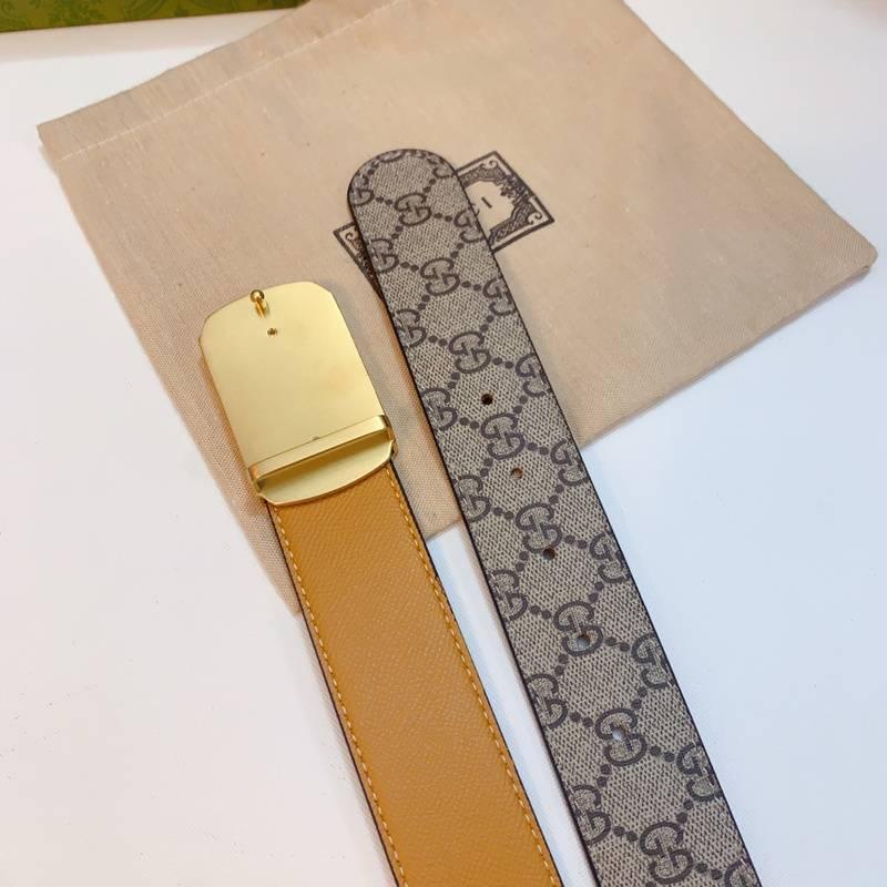 GUCCI Embellished coated-canvas and leather belt 'Beige' Banlieue91
