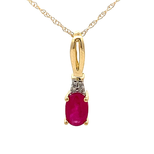 .02ct Ruby Diamond Fashion Pendants 10KT Yellow Gold Bids.com