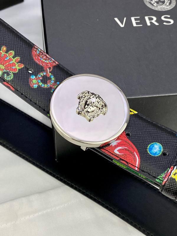Versace MEDUSA BIGGIE ENAMEL LEATHER BELT Banlieue91