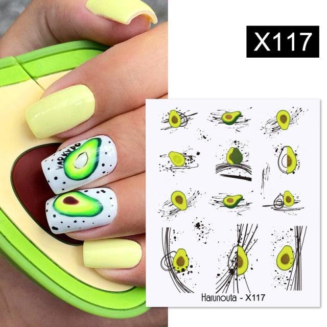 Egg Shell French Lines Water Decals Sticker Geometric Flowers Leaves Bubble Design Slider For Manicuring Nail Art Manicure Lips Nail Art Decorations Slider Nail Art Stickers Decals Nail Art Supplies Valentines Day 3D Self-Adhesive Nail Decorations