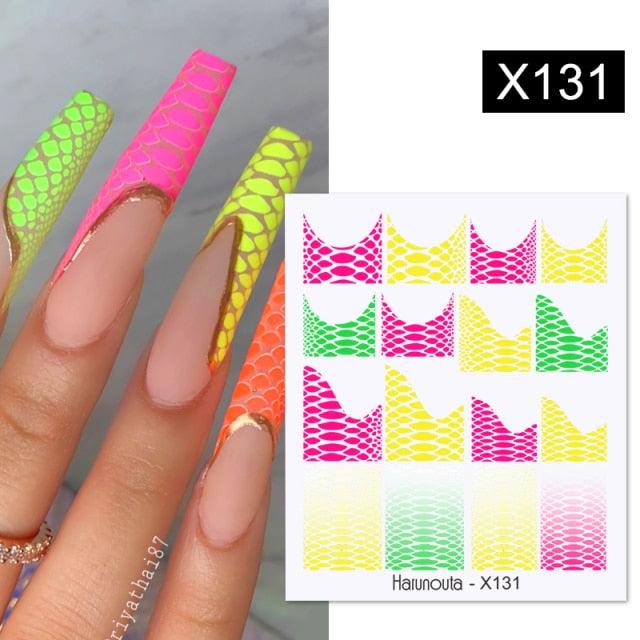 Egg Shell French Lines Water Decals Sticker Geometric Flowers Leaves Bubble Design Slider For Manicuring Nail Art Manicure Lips Nail Art Decorations Slider Nail Art Stickers Decals Nail Art Supplies Valentines Day 3D Self-Adhesive Nail Decorations