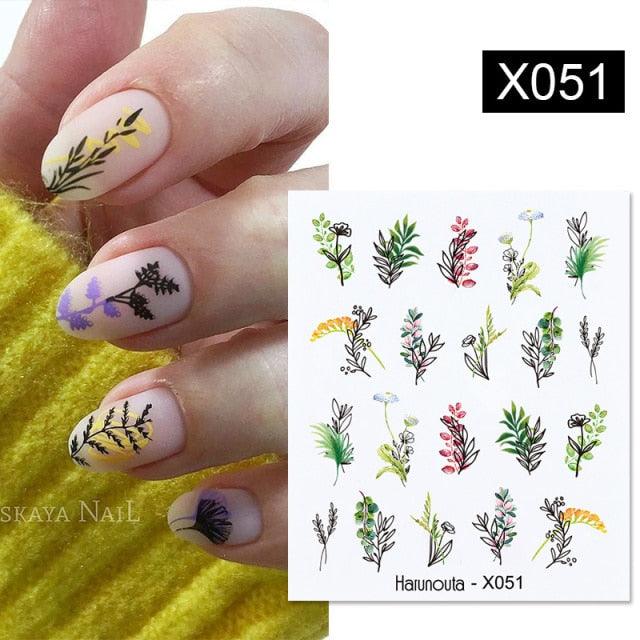 Egg Shell French Lines Water Decals Sticker Geometric Flowers Leaves Bubble Design Slider For Manicuring Nail Art Manicure Lips Nail Art Decorations Slider Nail Art Stickers Decals Nail Art Supplies Valentines Day 3D Self-Adhesive Nail Decorations