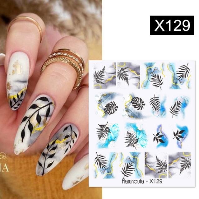 Egg Shell French Lines Water Decals Sticker Geometric Flowers Leaves Bubble Design Slider For Manicuring Nail Art Manicure Lips Nail Art Decorations Slider Nail Art Stickers Decals Nail Art Supplies Valentines Day 3D Self-Adhesive Nail Decorations
