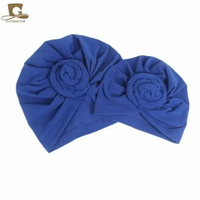 Elegance Mommy And Kids Turban Hat Cap With Big Bow Soft Cute Knot Nursery Beanie Knotted Headban Stevvex