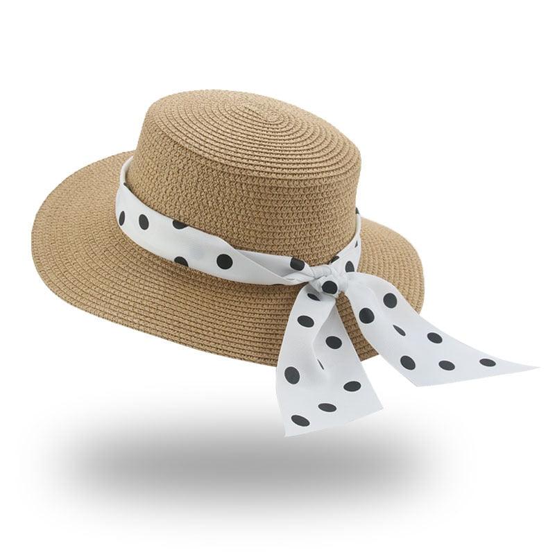 Elegant Adult Bucket Hat Beach Summer Straw Hats for Women Beach Sun Straw Hat Wide Luxury Comfortable Hat  Flat Top Ribbon Bowknot Elegant Luxury Women Summer Hat 56-58cm Stevvex