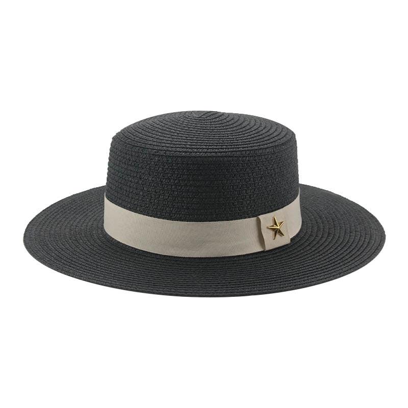 Elegant Adult Bucket Hat Beach Summer Straw Hats for Women Beach Sun Straw Hat Wide Luxury Comfortable Hat  Flat Top Ribbon Bowknot Elegant Luxury Women Summer Hat 56-58cm Stevvex