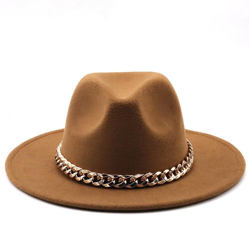 Elegant Green Fedora Hats Women Men Fedora Hats Wide Brim Fedora Hat Summer Chain Band Jazz Hats Winter Autumn Gentleman Outdoor Hat Stevvex