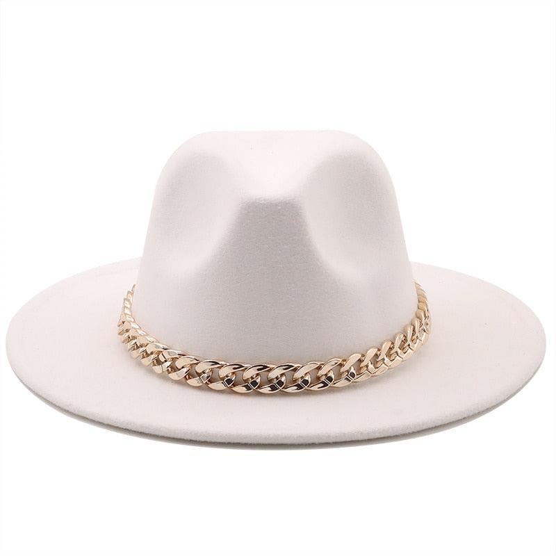 Elegant Green Fedora Hats Women Men Fedora Hats Wide Brim Fedora Hat Summer Chain Band Jazz Hats Winter Autumn Gentleman Outdoor Hat Stevvex