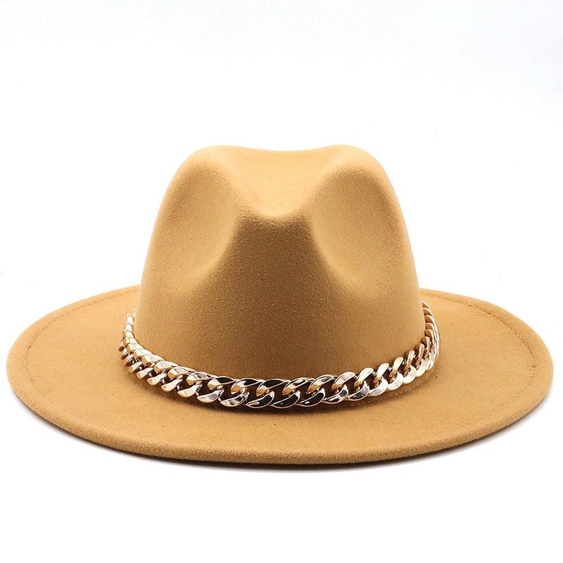 Elegant Green Fedora Hats Women Men Fedora Hats Wide Brim Fedora Hat Summer Chain Band Jazz Hats Winter Autumn Gentleman Outdoor Hat Stevvex