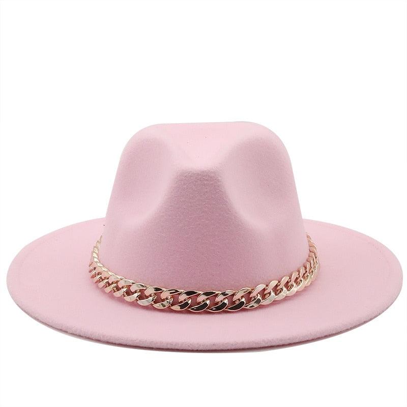 Elegant Green Fedora Hats Women Men Fedora Hats Wide Brim Fedora Hat Summer Chain Band Jazz Hats Winter Autumn Gentleman Outdoor Hat Stevvex