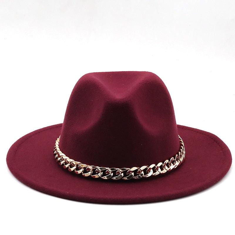 Elegant Green Fedora Hats Women Men Fedora Hats Wide Brim Fedora Hat Summer Chain Band Jazz Hats Winter Autumn Gentleman Outdoor Hat Stevvex