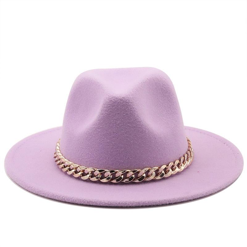 Elegant Green Fedora Hats Women Men Fedora Hats Wide Brim Fedora Hat Summer Chain Band Jazz Hats Winter Autumn Gentleman Outdoor Hat Stevvex