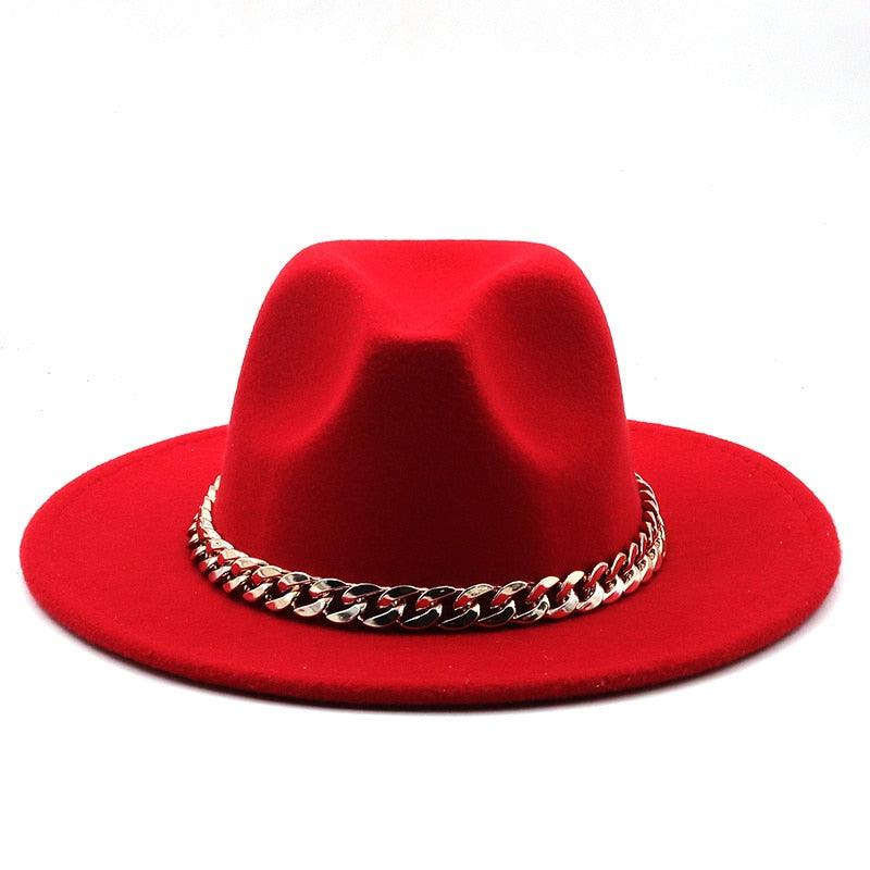 Elegant Green Fedora Hats Women Men Fedora Hats Wide Brim Fedora Hat Summer Chain Band Jazz Hats Winter Autumn Gentleman Outdoor Hat Stevvex